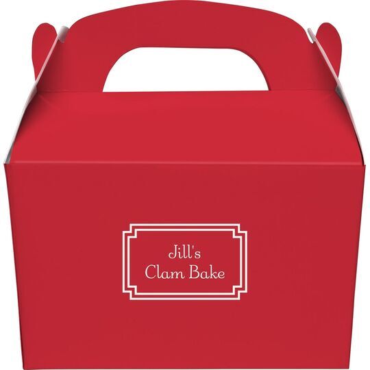 Your Text in Double Frame Gable Favor Boxes